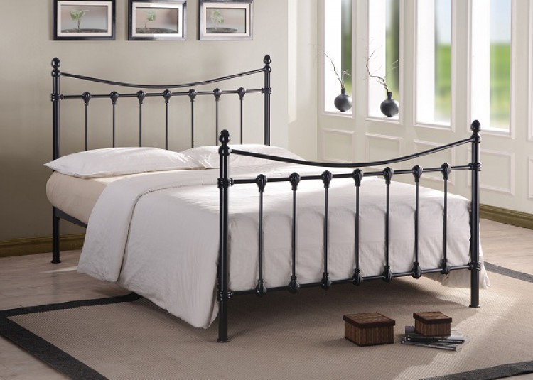 double metal bed frame and mattress