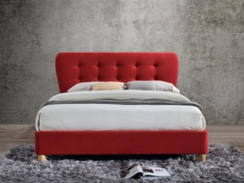 Red double clearance bed frame