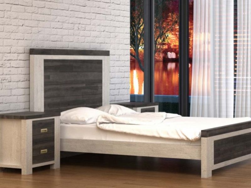 White timber deals king bed