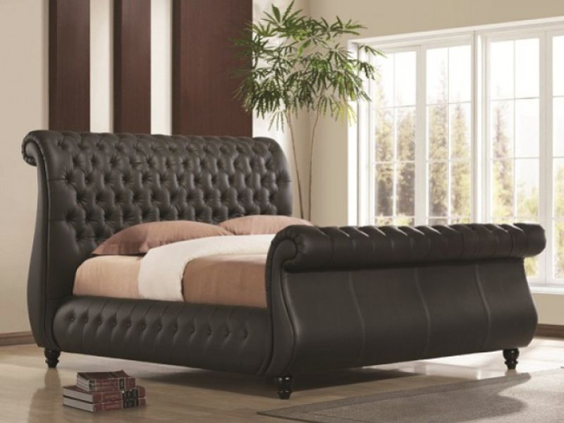 Black king deals sleigh bed frame