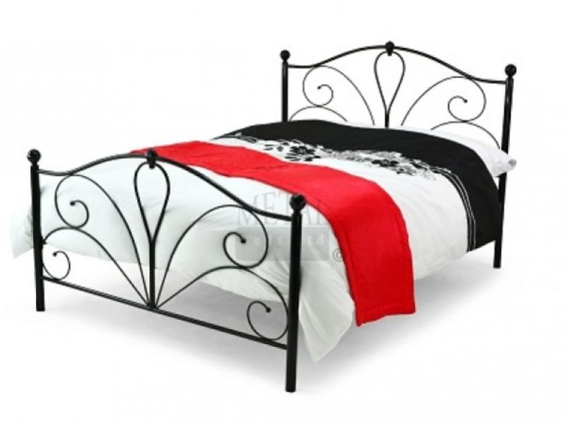 Red iron bed deals frame