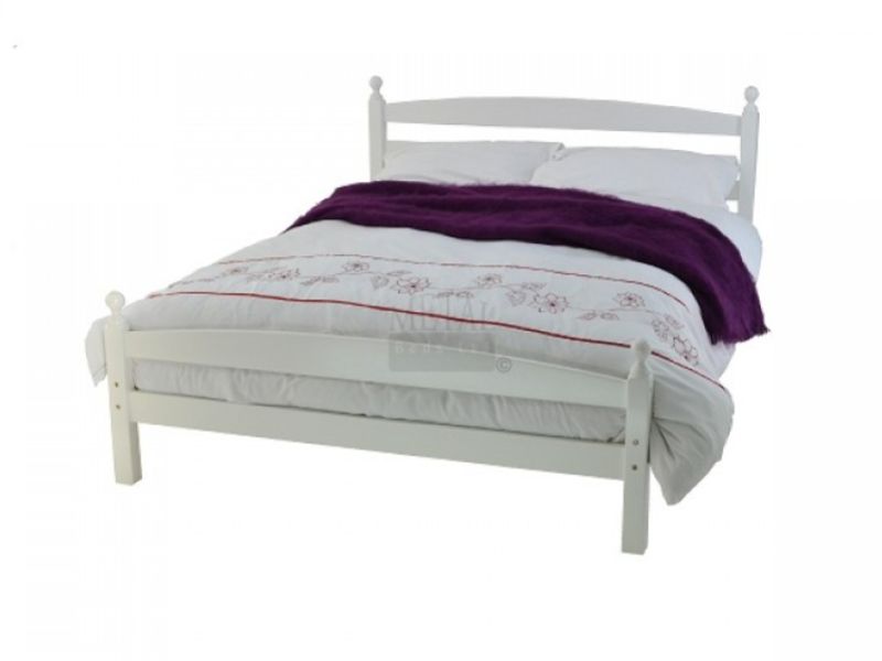 Metal Beds Moderna 4ft 6 135cm Double White Wooden Bed Frame By Metal Beds Ltd 6805