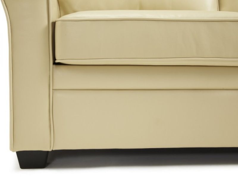 Cream faux deals leather sofa bed